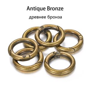 5Pcs/lot Metal O Ring Spring Clasps Openable Round Carabiner Keychain Bag Clips Hook Dog Chain Buckles Connector For DIY Jewelry